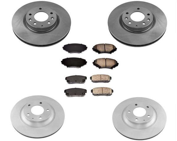 Front Disc Brake Rotors Rear Rotors Brake Pads for Mazda RX8 Base 04-08 302MM