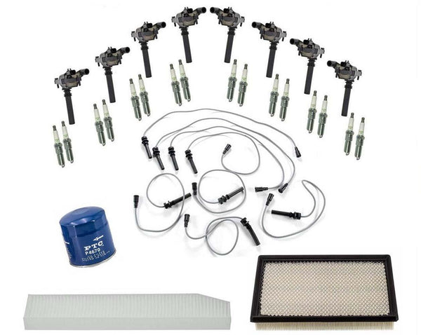 Ignition Coils Spark Plugs Air Cabin Filters for Jeep Grand Cherokee 5.7L 2005