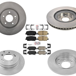 Front & Rear Brake Disc Rotors Pads Hardware for 2011-2015 KIA Optima 2.0L Turbo