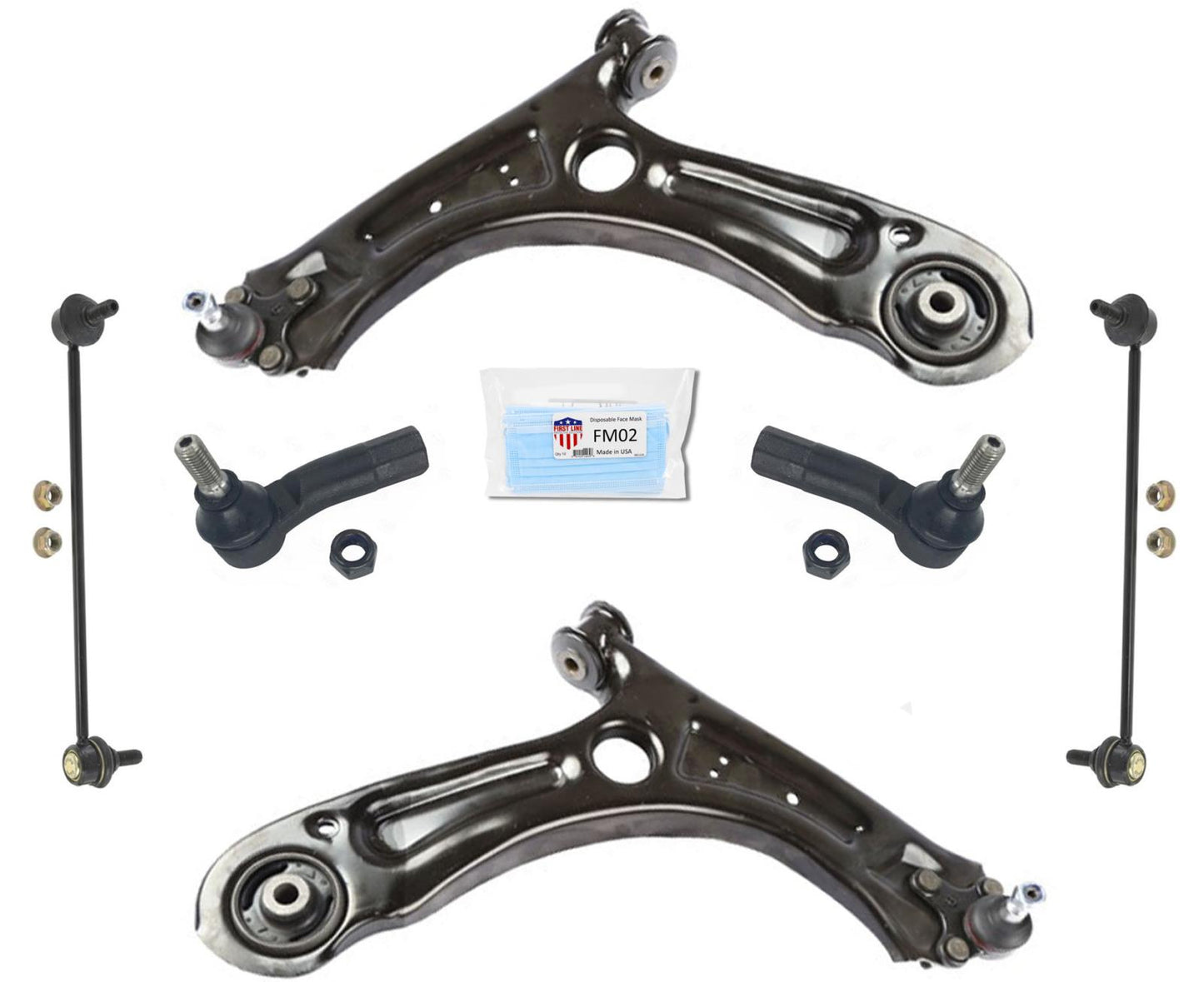 For Volkswagen Jetta Sedan 2011-2018 F Low Control Arms & Ball Joints Tie Rods