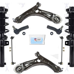For Volkswagen Jetta Sedan 11-14 Control Arms Ball Jt Tie Rod Coil Spring Struts