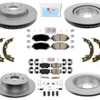 Coated Rotor Brake Rotors & Ceramic Brake Pads For 2020-2021 Toyota Camry 2.5L