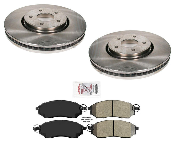 Front Brake Rotors & Brake Pads Fits Infiniti FX35 2006-2010