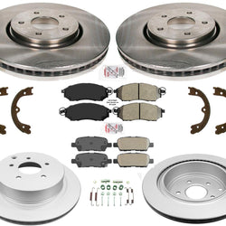 Front & Rear Brake Rotors & Brake Pads Brake Shoes Fits Infiniti FX35 2006-2008