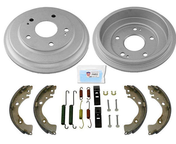 Rear Brake Drums Brake Shoes & Hardware Spring Kit For Honda Civic 2006-2015