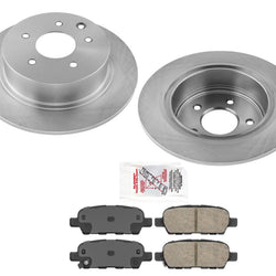 2007-2010 Nissan Sentra (2) 11 1/2 rotores de disco de freno trasero sólido y pastillas de cerámica