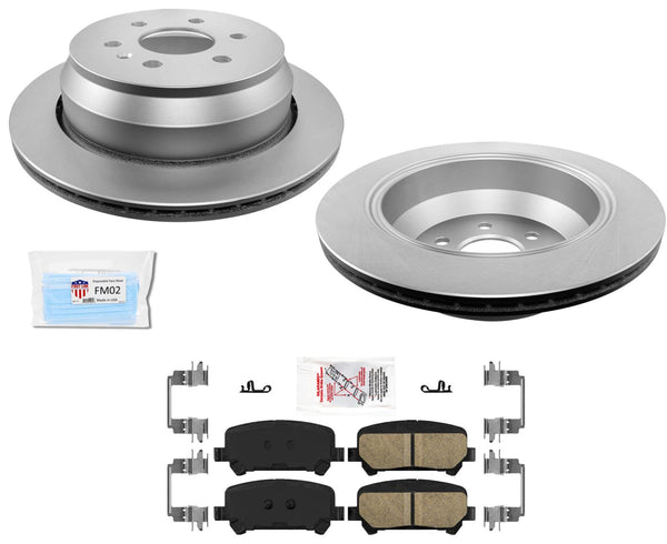 Pastillas de freno de rotores de freno de disco revestido trasero para Chevrolet Colorado 2015-2020