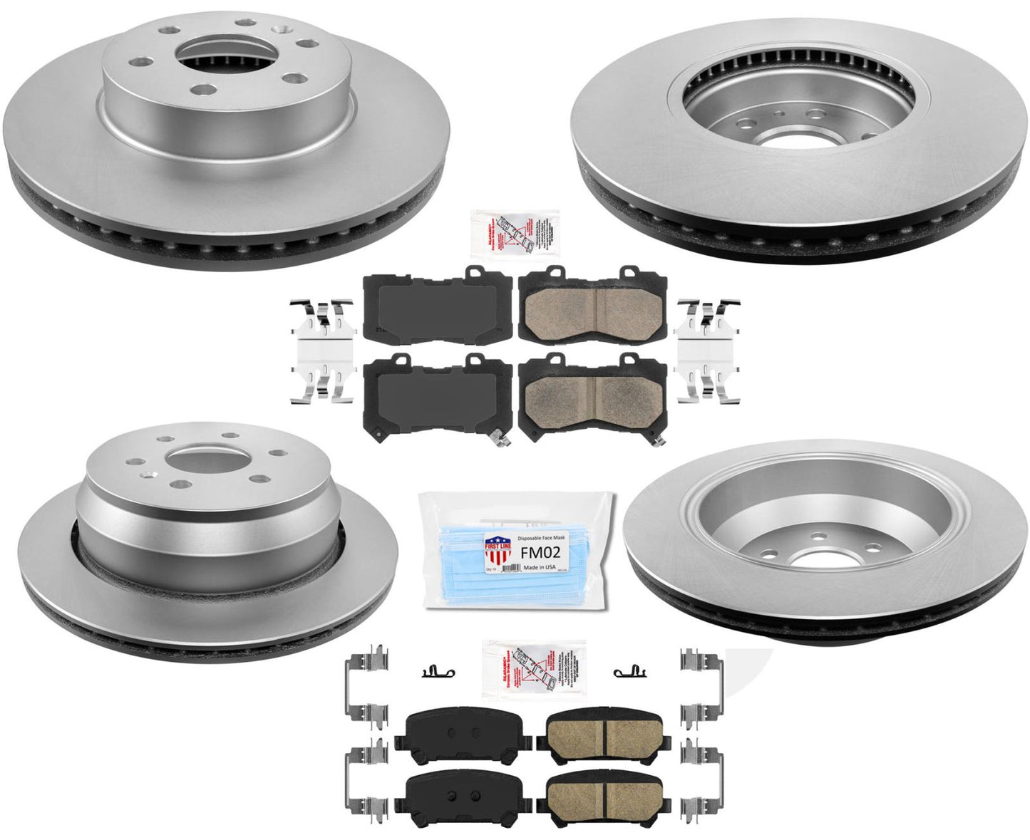 Pastillas de freno de disco recubiertas para Chevrolet Colorado 2015-2020, 6 piezas