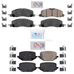 Front & Rear Ceramic Brake Pads for 2020-2022 Lincoln Aviator with 345MM Rotors