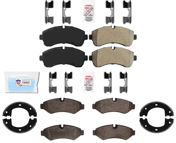 Metallic Pads Parking Brake Shoes for 2019-2020 Sprinter 3500 Dual Rear Wheel