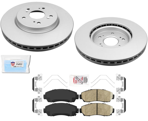 Front Coated Disc Brake Brake Rotors Brake Pads for 2010-2015 Honda Crosstour