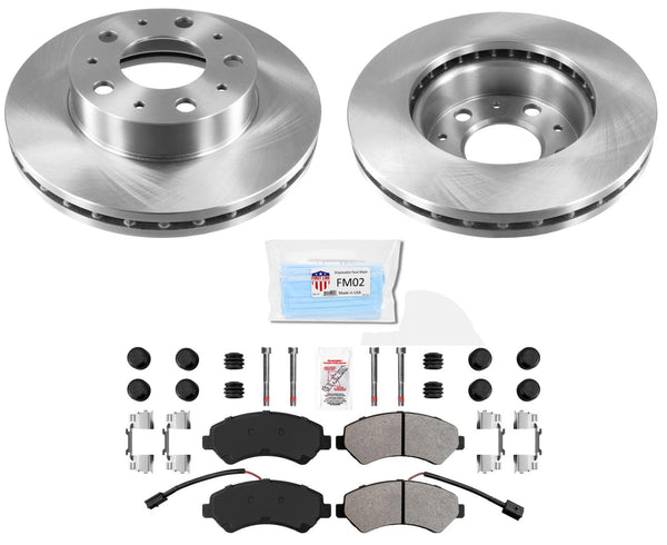 Front Coated Disc Brake Rotors Brake Pads Hardware for 14-21 Premaster 1500