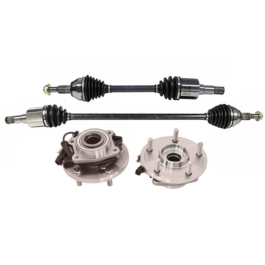 2 Front CV Drive Axles Wheel Hub Bearings for 2008-2016 Dodge Grand Caravan 3.6L