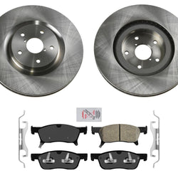 Front Coated Brake Rotors and Ceramic Brake Pads Fits 2019-2021 Subaru Ascent