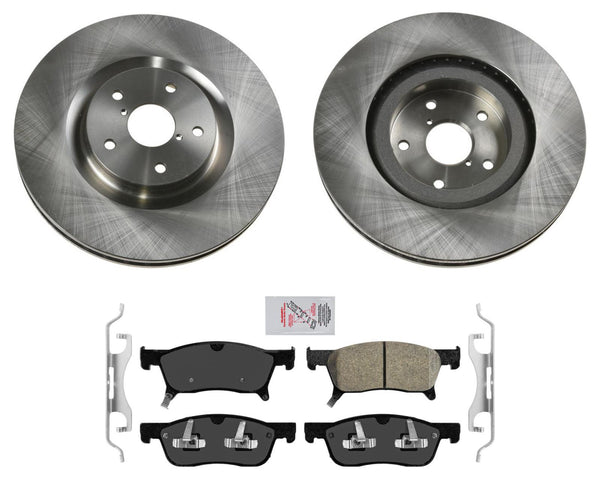 Front Coated Brake Rotors and Ceramic Brake Pads Fits 2019-2021 Subaru Ascent