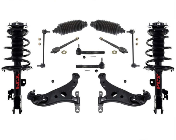 Chasis de 12 piezas, conjunto completo de puntal de resorte helicoidal delantero para Toyota Avalon 2006