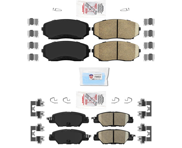 Front & Rear Ceramic Pads with Hardware for 2019-2021 Mazda CX5