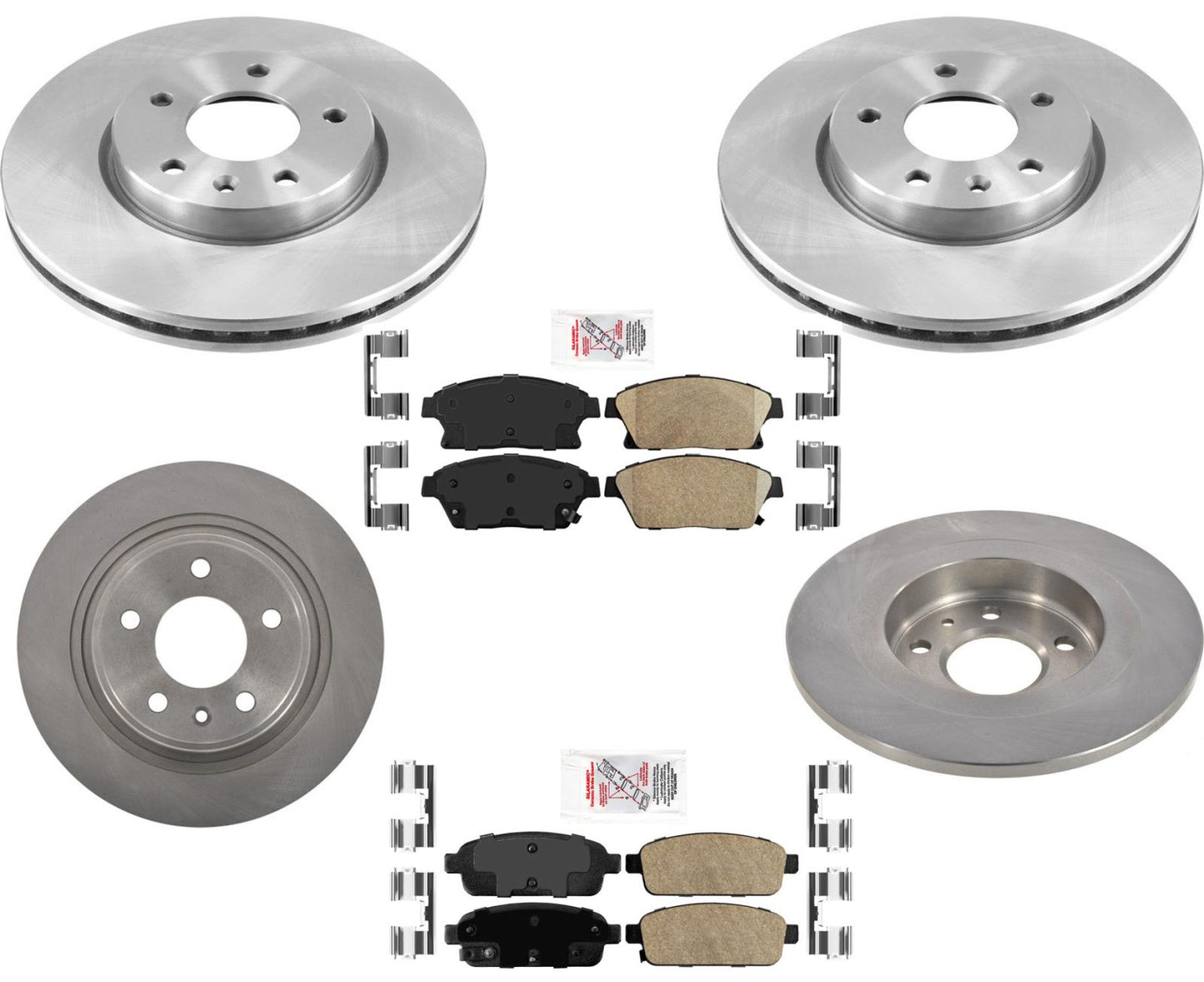 Ameri Rotores de freno de disco de freno Hardware de pastillas de freno de cerámica para Buick Verano 12-17