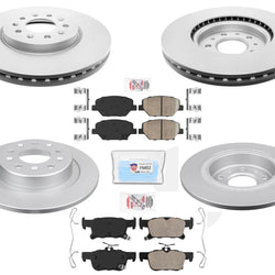 Front Rear Coated Disc Brake Rotors for 2016-2020 All Wheel Drive Buick Envision