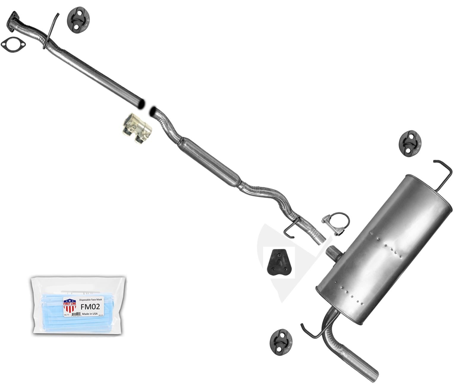 Sistema de tubo de escape con resonador y silenciador para Nissan Rouge Select 2014-2015