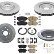 Front & Rear Coated Rotors Ceramic Pads Fits All Wheel Drive Ford Edge 2007-2010