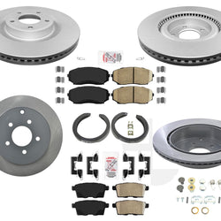 Front & Rear Coated Rotors Ceramic Pads Fits All Wheel Drive Ford Edge 2007-2010