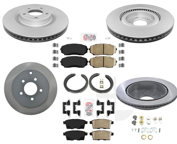 Front & Rear Coated Rotors Ceramic Pads Fits All Wheel Drive Ford Edge 2007-2010