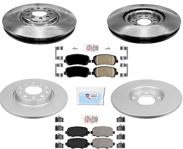 330MM Front Coated Disc Brake Rotors 278MM Rear Rotors BRF 14-21 jeep Cherokee