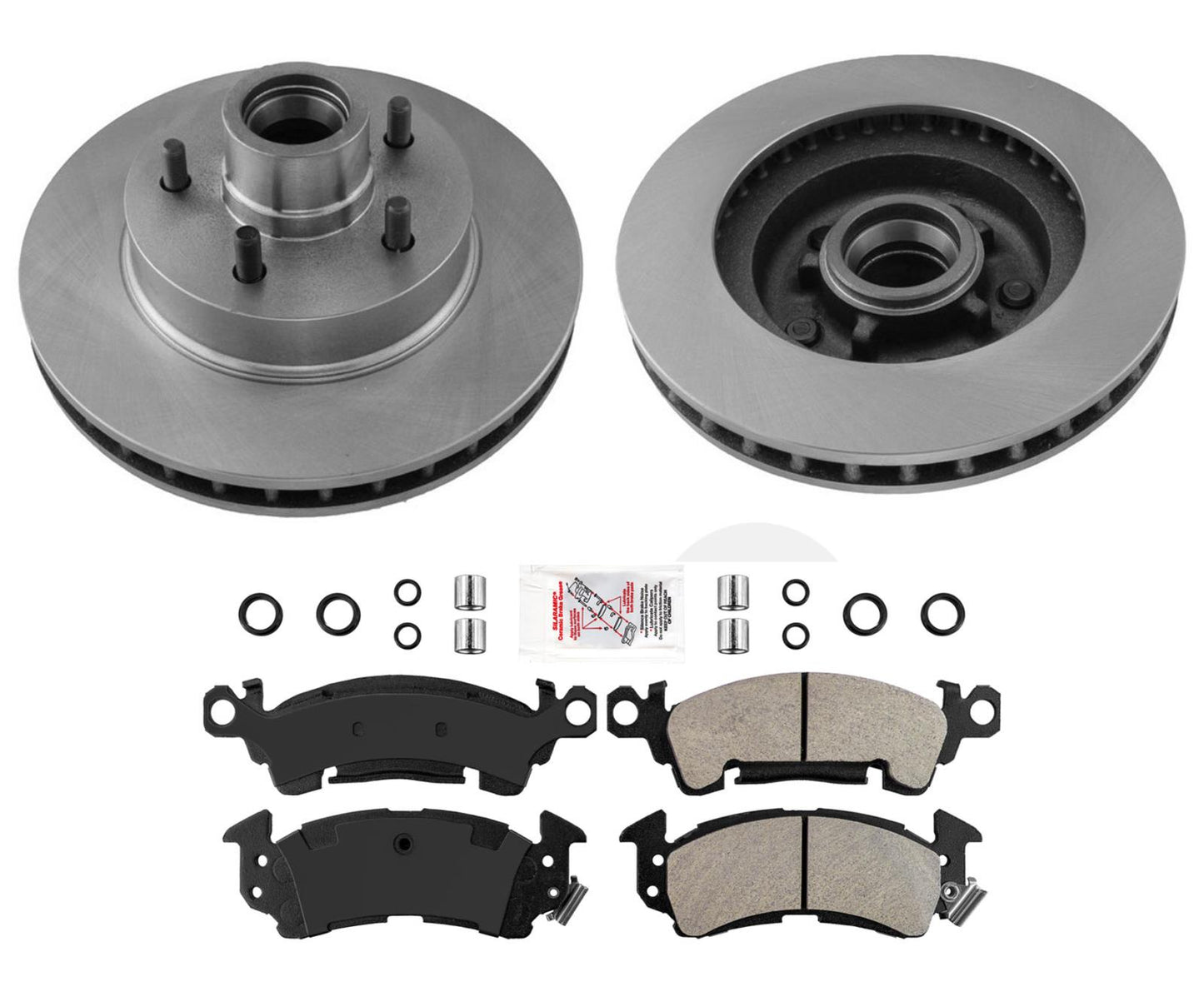 AmeriBRAKES Pastillas metálicas y rotores de freno de disco para Chevrolet G10 Van 1975-1992