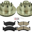 AmeriBRAKES Pastillas Rotores de freno de disco para B350 Van Rueda trasera única ABS