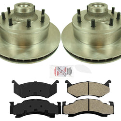 AmeriBRAKES Pastillas Rotores de freno de disco para B350 Van Rueda trasera única ABS