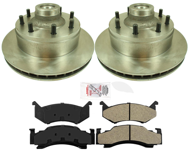 AmeriBRAKES Pastillas Rotores de freno de disco para B350 Van Rueda trasera única ABS