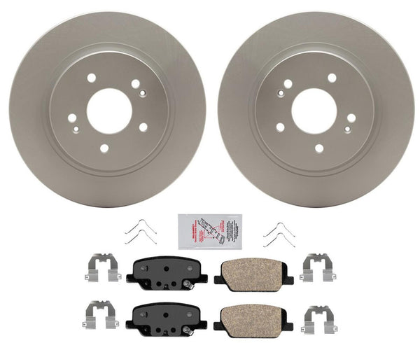 Rear Brake Pads with Coated Disc Brake Rotors Fits for 2020-2022 KIA Telluride