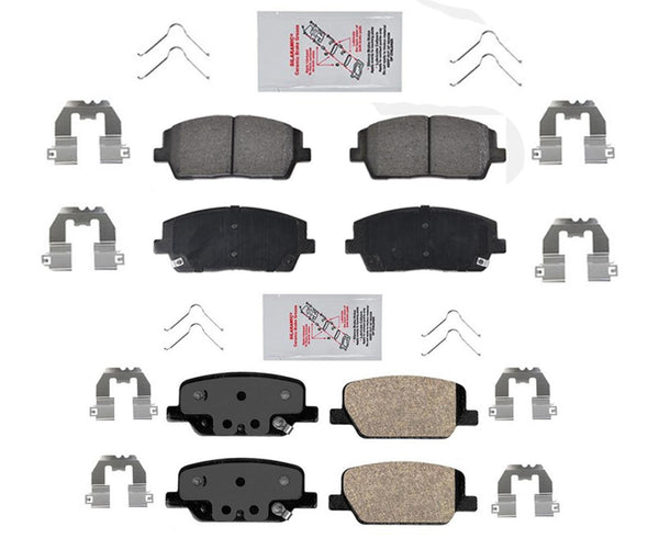 Front and Rear Ceramic Pads With HardwareFits 2020 2021 2022 2025 Kia Telluride