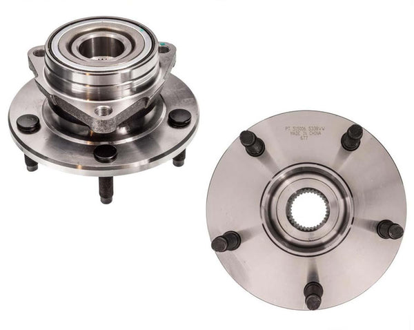 Fits 94-99 Dodge Ram 1500 4 Wheel Drive (2) Front Hub Wheel Bearing W REAR ABS