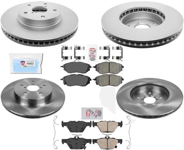 Coated Disc Brake Rotors Pads Hardware Fits For 2015 Subaru Legacy 2.5L