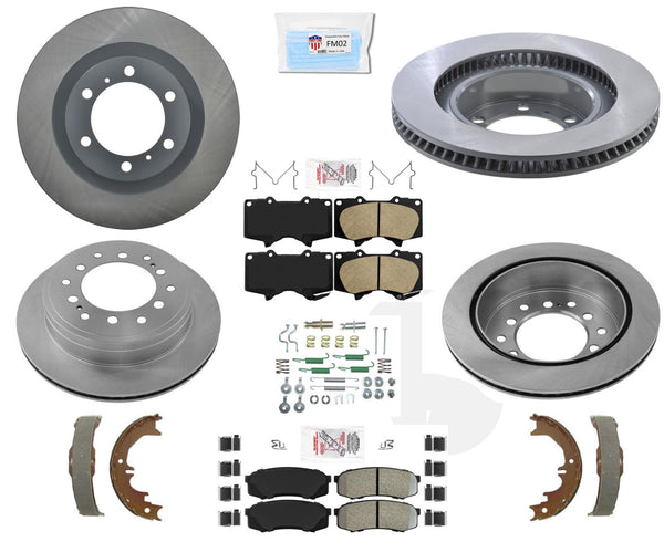 Front Coated Disc Brake Rotors Pads Hardware Fits 2010-2021 Lexus GX460 GX-460