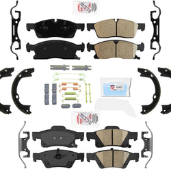 Ceramic Brake Pads Hardware Parking Shoes Fits for 11-20 Dodge Durango V6