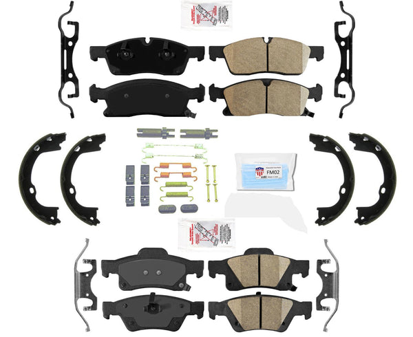 Ceramic Brake Pads Hardware Parking Shoes Fits for 11-20 Dodge Durango V6