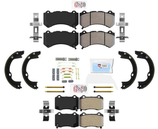 AmeriBRAKES Pastillas de freno metálicas para estacionamiento para Jeep SRT 6.4L 2012-2020