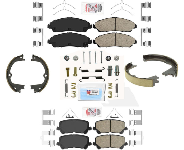 Ceramic Pads Hardware Parking Brake Shoes Fits For 2019-2021 Honda Passport