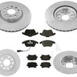 F & R Brake Disc Rotors Brake Pads for 05-10 Volkswagen Jetta 2.5L 312MM Vin 1K
