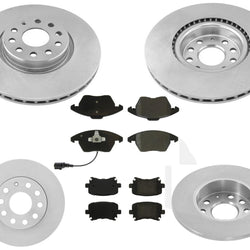 F & R Brake Disc Rotors Brake Pads for 05-10 Volkswagen Jetta 2.5L 312MM Vin 1K