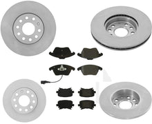 F &amp; R Rotores de disco de freno Pastillas de freno para Volkswagen Rabbit 06-09 2.5L 288MM