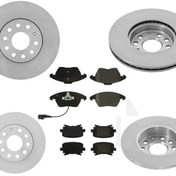 F & R Brake Disc Rotors Brake Pads for 06-09 Volkswagen Rabbit 2.5L 288MM