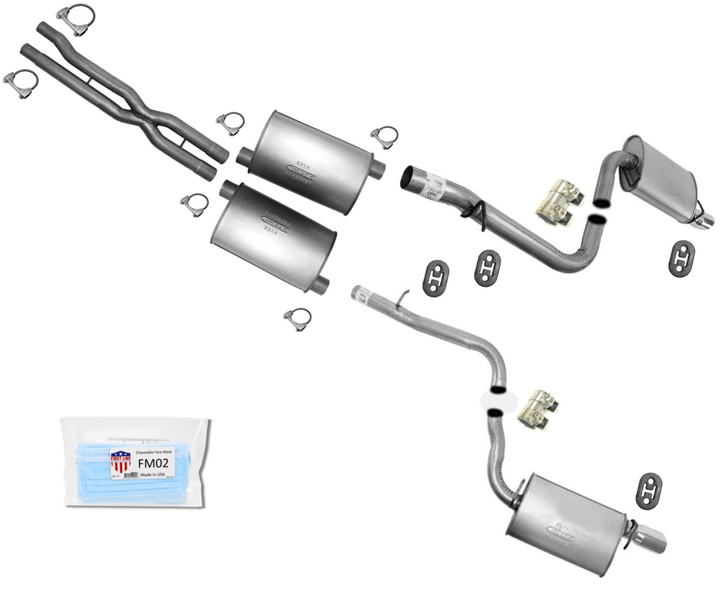 For 2006-2010 Dodge Charger R/T 5.7L Dual Muffler Exhaust Pipe System Made USA