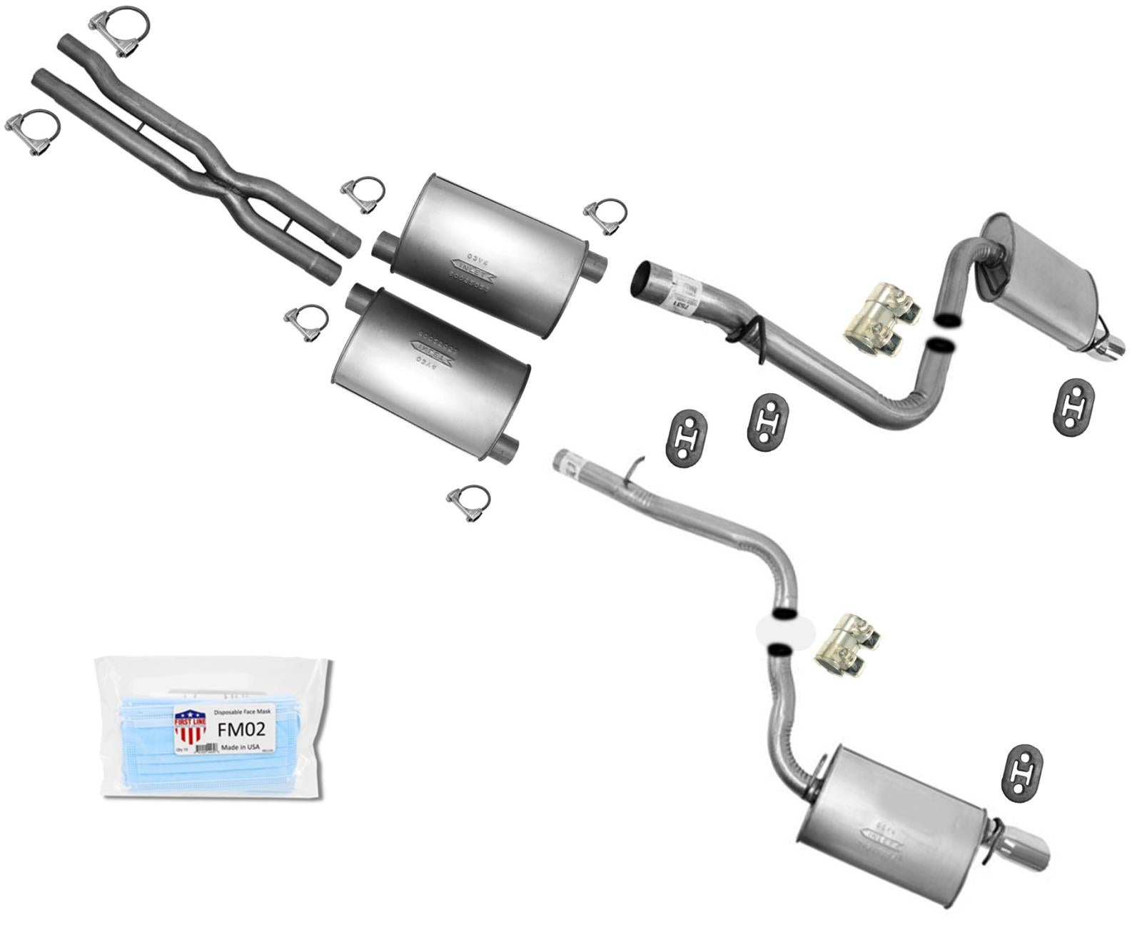 For 2006-2010 Dodge Charger R/T 5.7L Dual Muffler Exhaust Pipe System Made USA