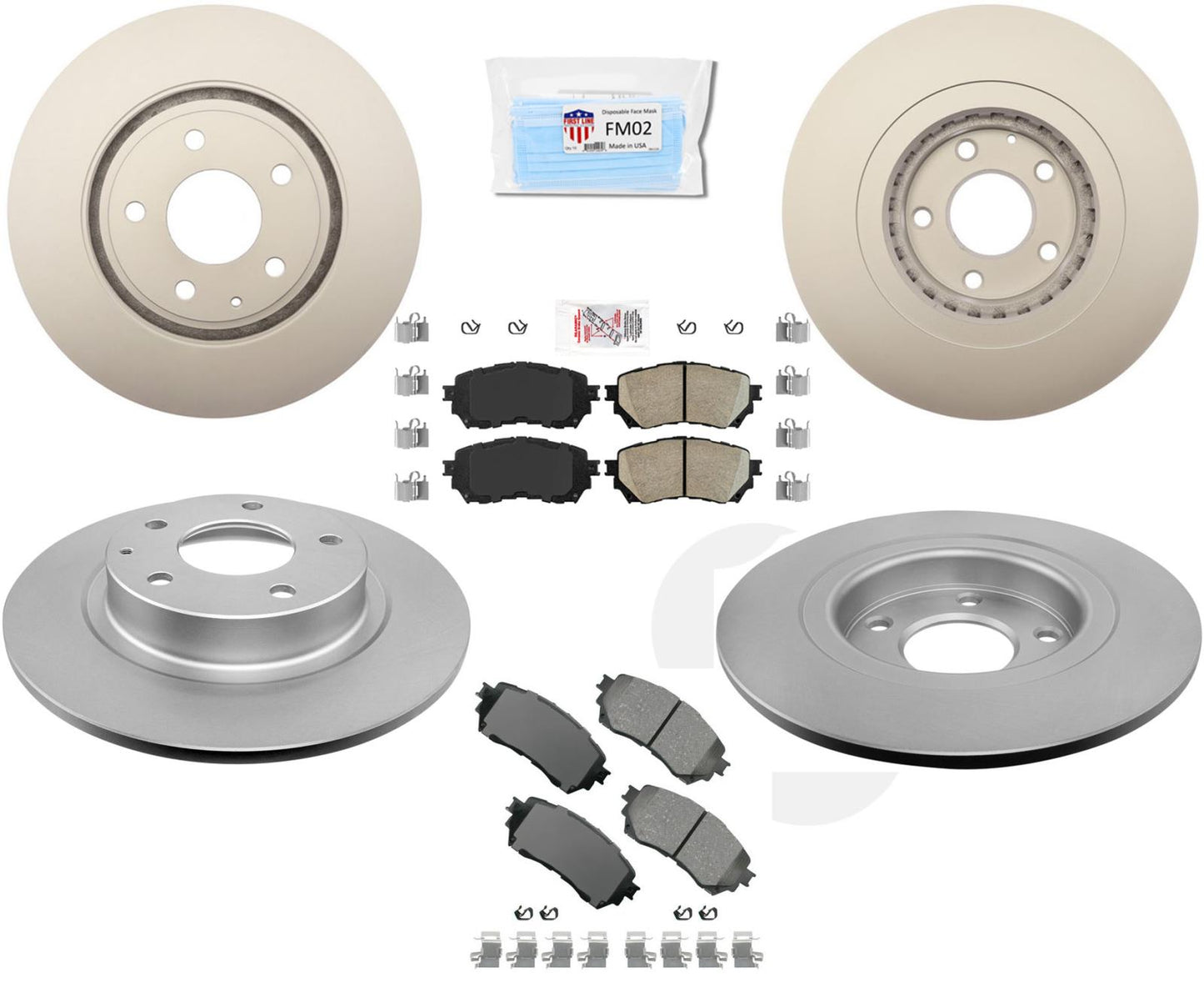 Rotores de freno de disco revestidos delanteros y traseros de 320 mm para Mazda 6 2.5L Turbo 2019-2021