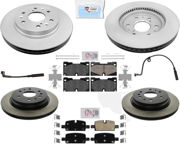 High Carbon Front Disc Brake Rotors Pads w hardware for 2021 GMC Yukon XL 8pc