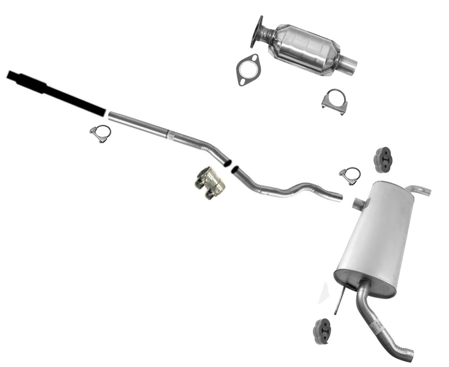 Converter Exhaust Pipes Muffler for Ford Fusion 17-20 All Wheel Drive 2.0L Turbo